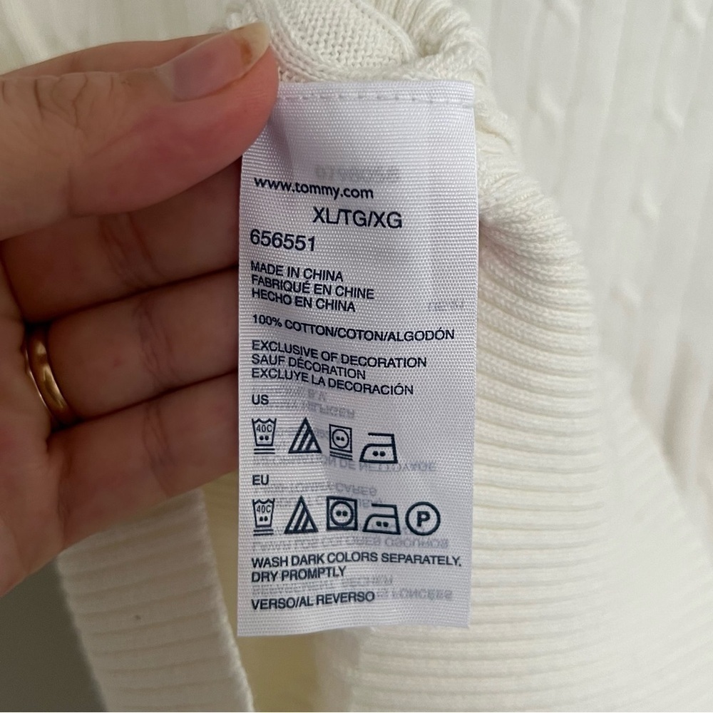 Vintage Y2K Tommy Hilfiger Cable Knit V-Neck Sweater - Prep Coastal Old Money - Picture 9 of 12